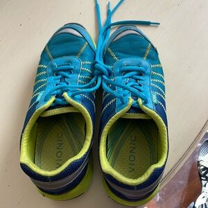 Vionic Alliance Womens Sneakers Sz 7.5 Blue Yellow Walking Shoes Athletic